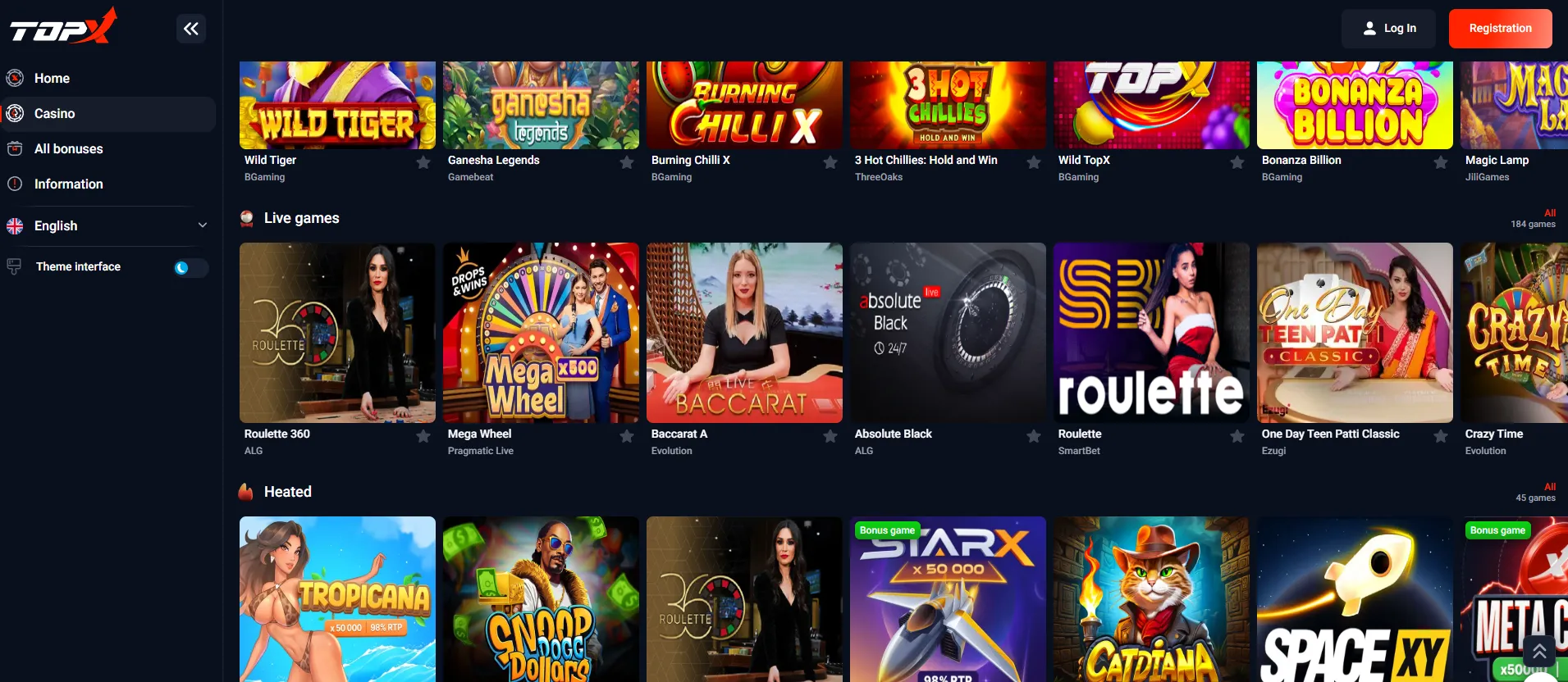 Classic table games topx