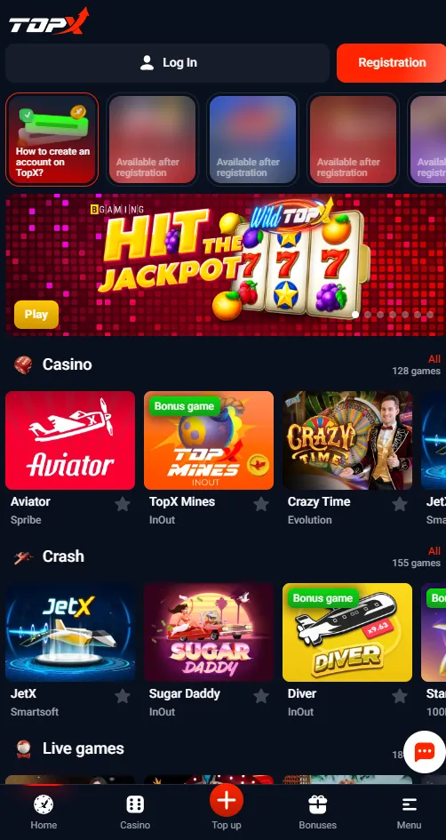 topx casino app